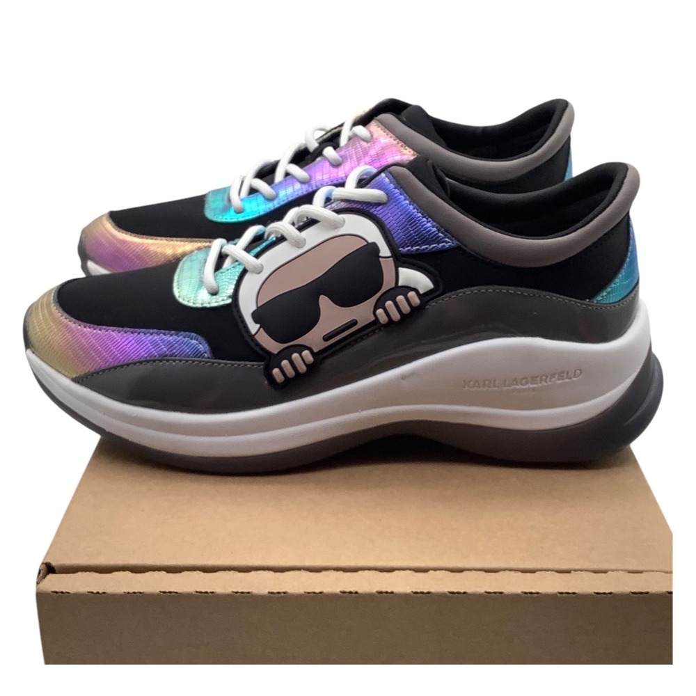 Karl Lagerfeld Paris Cotyil24‎ Iridescent Character Sneakers Black Multi  9M